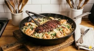 Calabrian Steak And Shrimp Bucatini Recipe